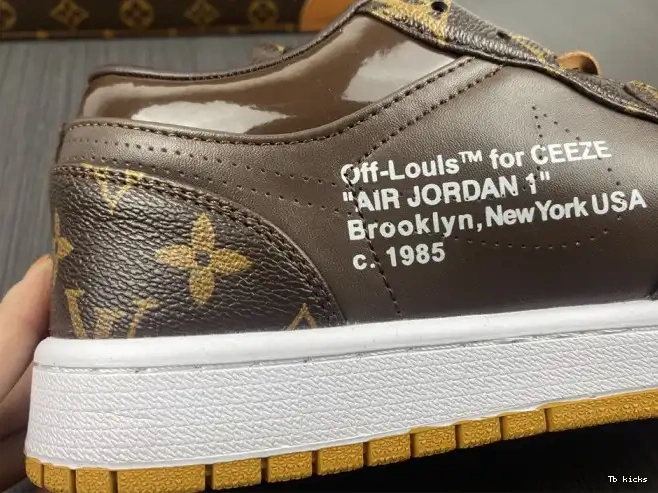 Rep TBK x Jordan OW Off-Louis 1 LOW Air AJ1 0504